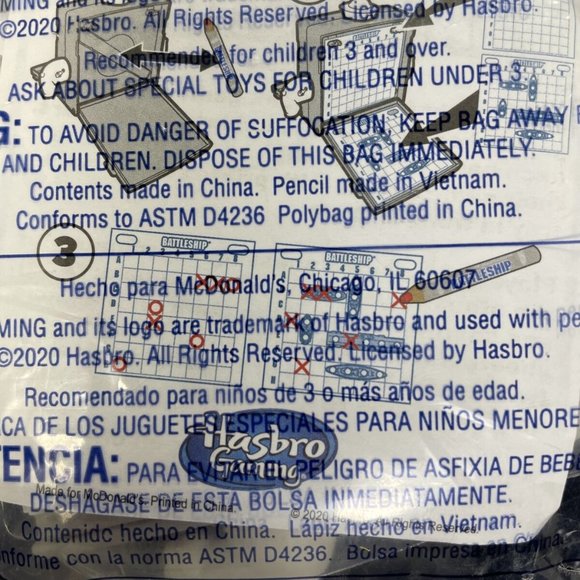 2020  McDonalds HAPPY MEAL TOYS,  HASBRO GAMING #8 Battleship - Picture 5 of 7